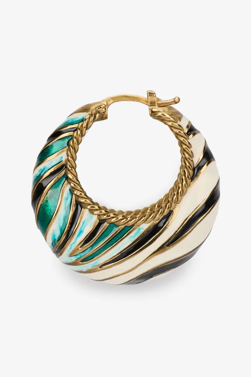 Roberto Cavalli Ray of Sea Print Hoop Earrings | Thumbnail 3 Roberto Cavalli Ray of Sea Print Hoop Earrings | Thumbnail 3