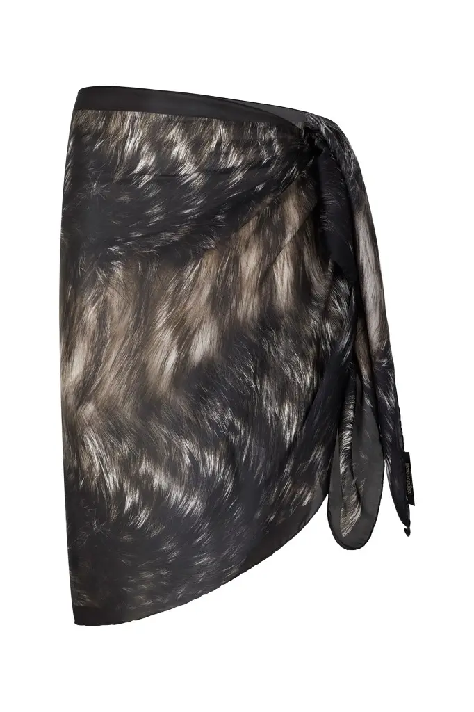 Scarf With Silver Fur Print