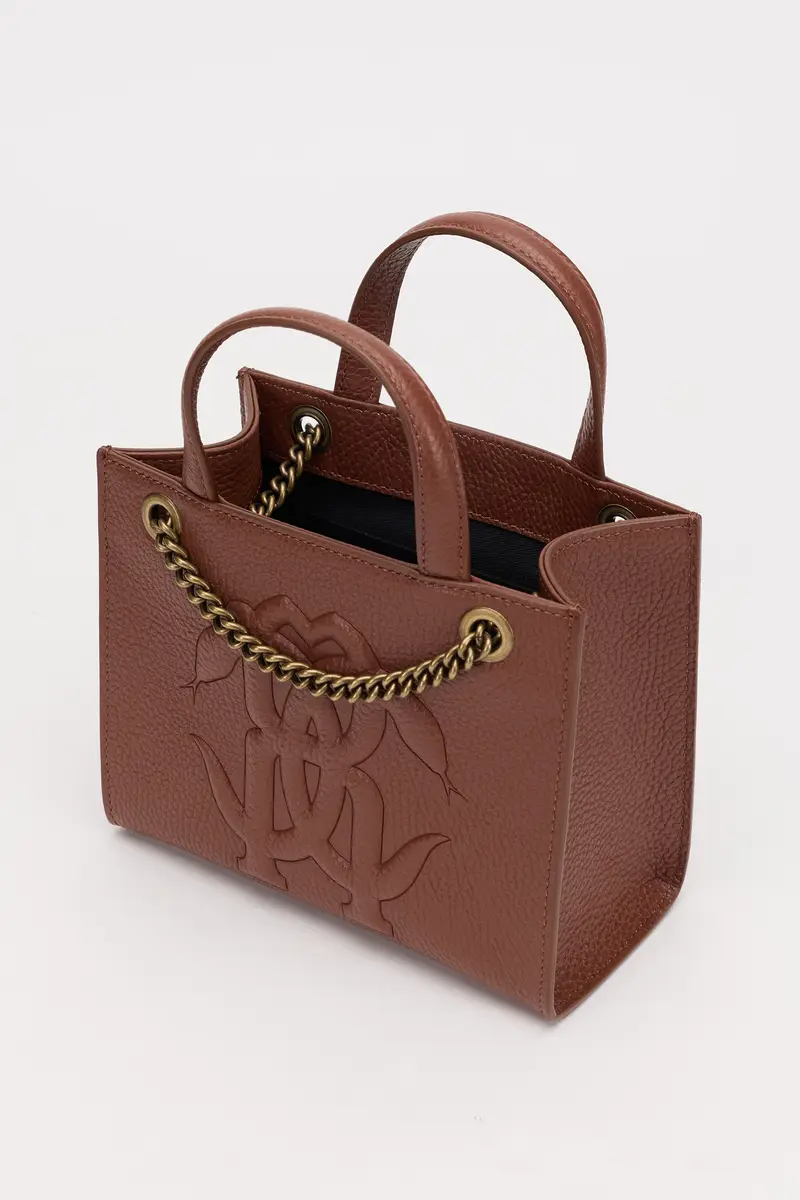 Roberto Cavalli Brown Mini Shoulder Bag with Monogram RC | Thumbnail 5 Roberto Cavalli Brown Mini Shoulder Bag with Monogram RC | Thumbnail 5
