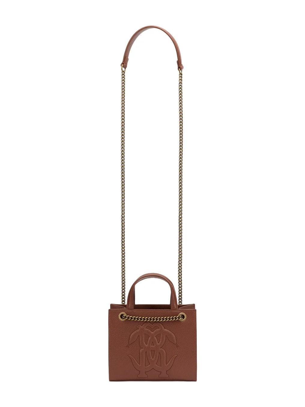 Roberto Cavalli Brown Mini Shoulder Bag with Monogram RC