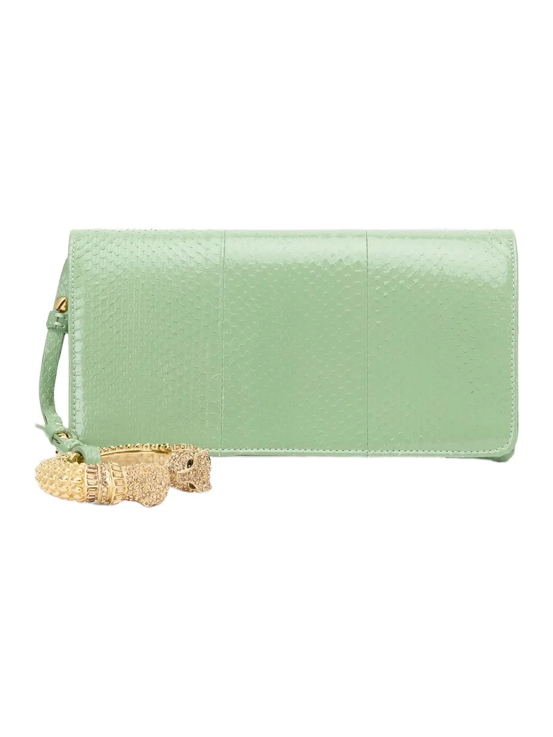 Roberto Cavalli Roar Pochette Bag Green Leather