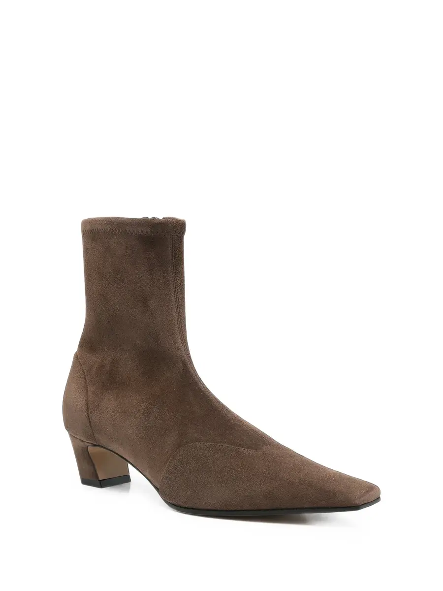 Khaite Nevada Suede Stretch Low Boots | Thumbnail 2 Khaite Nevada Suede Stretch Low Boots | Thumbnail 2