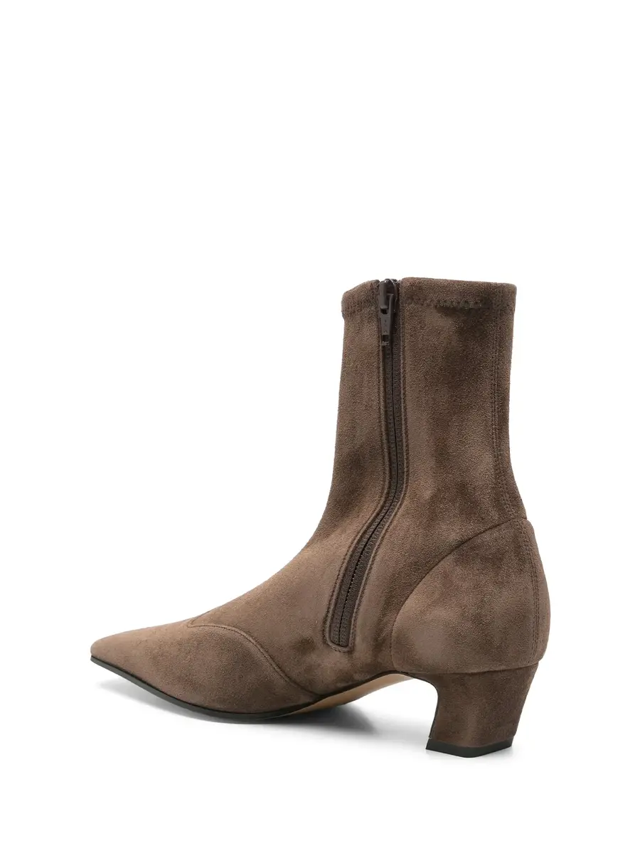 Khaite Nevada Suede Stretch Low Boots | Thumbnail 3 Khaite Nevada Suede Stretch Low Boots | Thumbnail 3