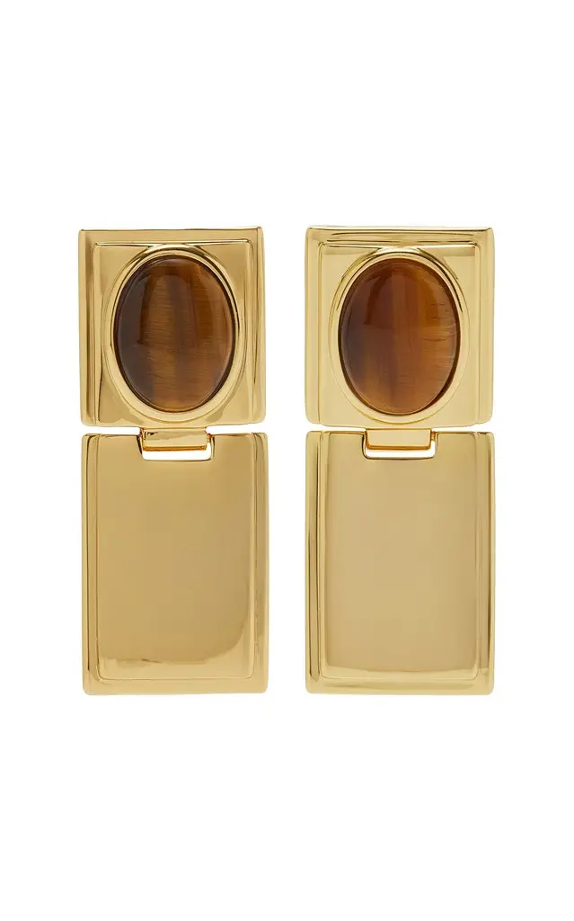 Déhanche Signet Tiger's Eye Hinge Earrings