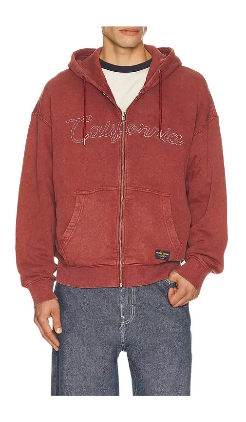 Guess Jeans Chain Stitch Zip Up Hoodie
