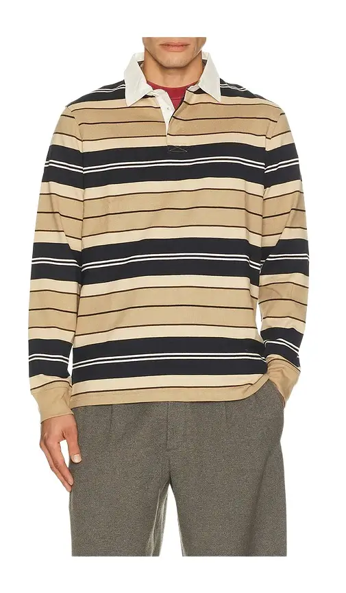 Barbour Frith Tartan Stripe Rugby Polo Shirt