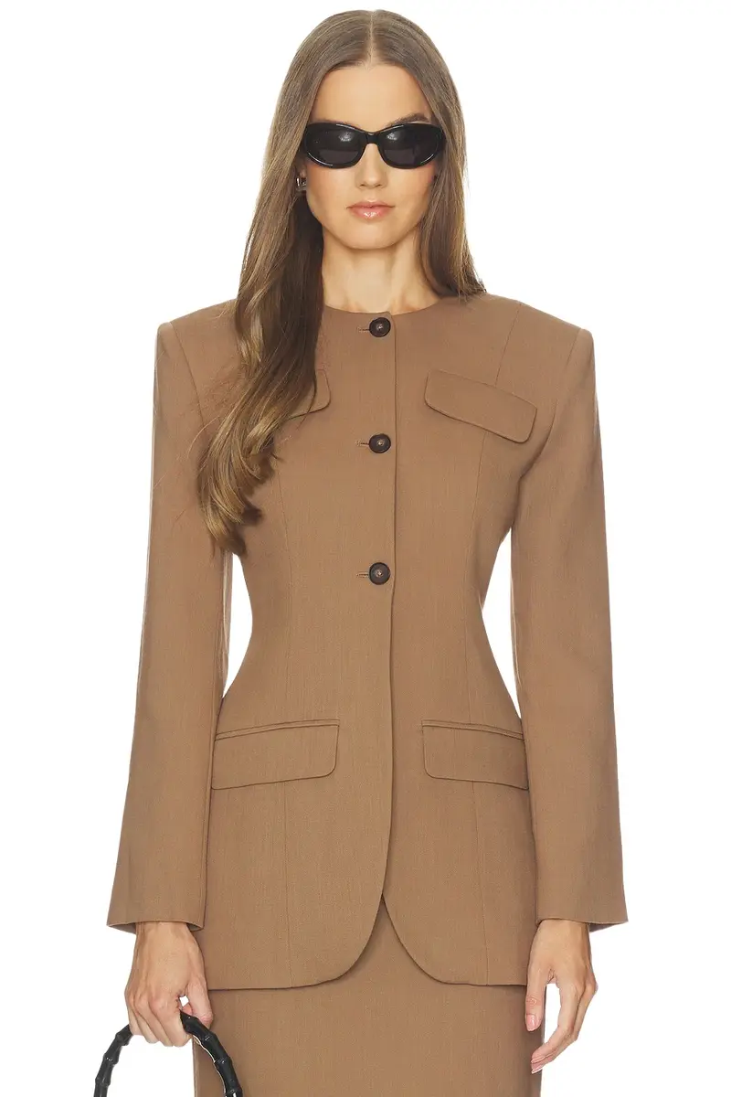 Wool Blend Suiting Jacket With Bows Wool Blend Suiting Jacket With Bows