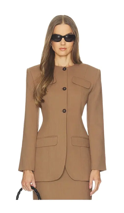 Wool Blend Suiting Jacket With Bows Wool Blend Suiting Jacket With Bows