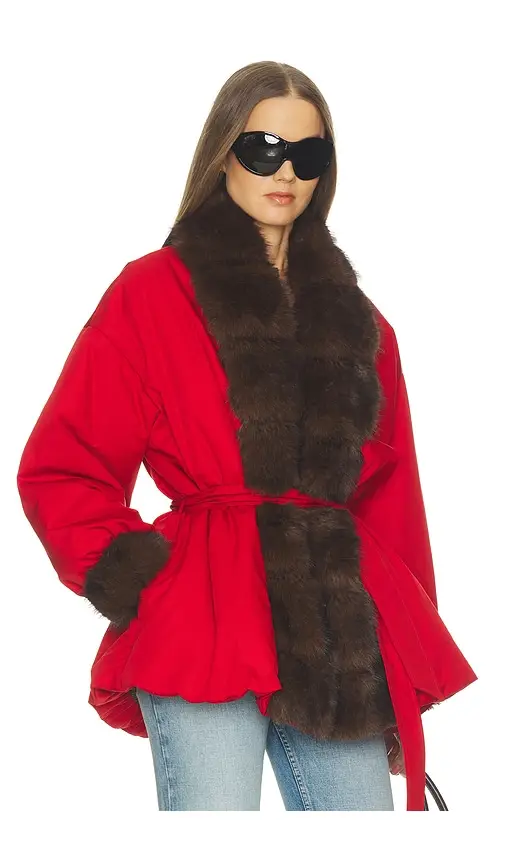 Helsa Bubbled Puffer With Faux Fur | Thumbnail 2 Helsa Bubbled Puffer With Faux Fur | Thumbnail 2