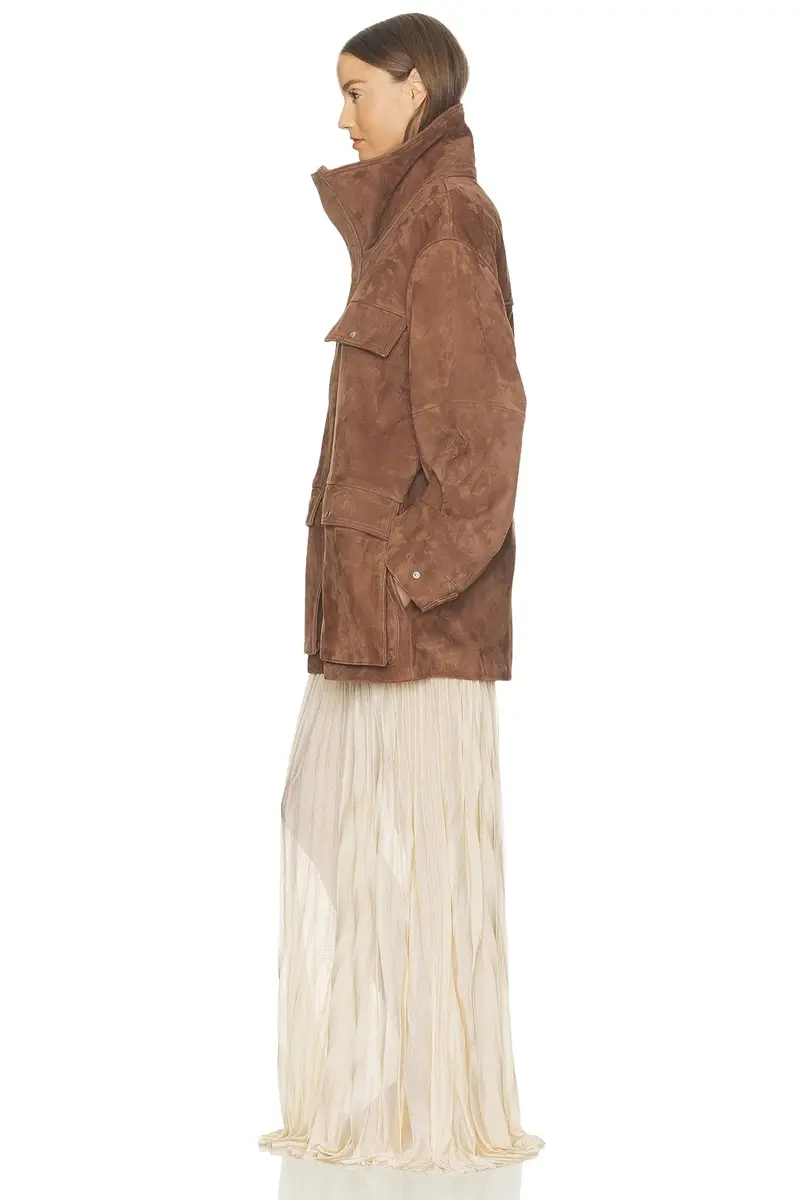 Helsa Suede Oversized Utility Jacket