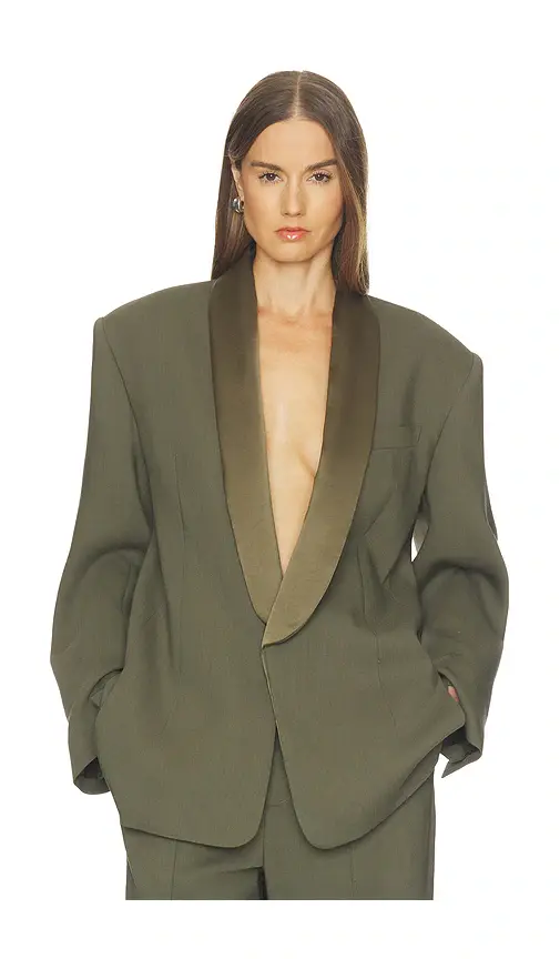 Helsa Wool Blend Longline Suiting Blazer | Thumbnail 2 Helsa Wool Blend Longline Suiting Blazer | Thumbnail 2
