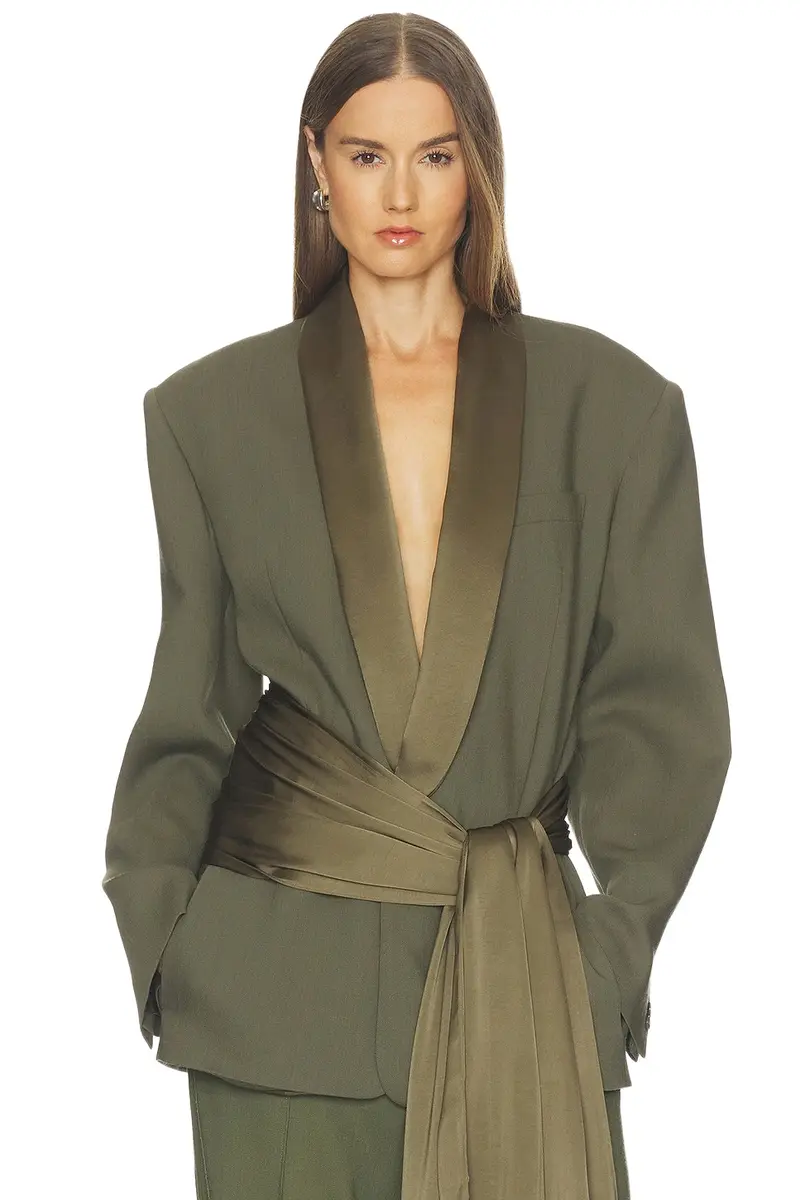 Helsa Wool Blend Longline Suiting Blazer