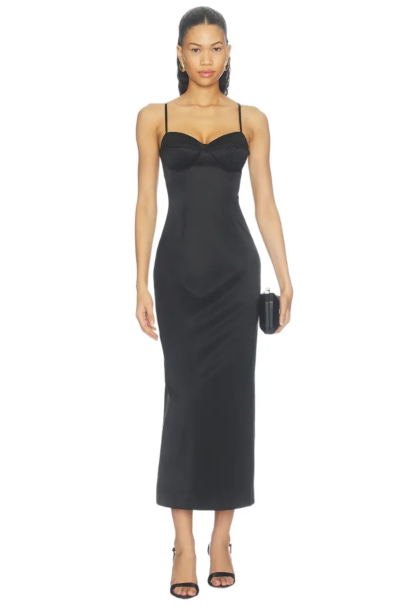 Courtney Zheng Satin Bullet Bra Dress