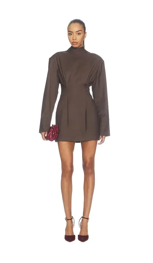 Courtney Zheng Wool Tie Back Mini Dress