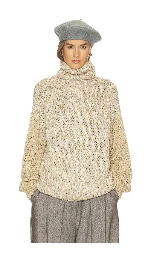 Helsa Carrmen Marled Knit Funnel Neck