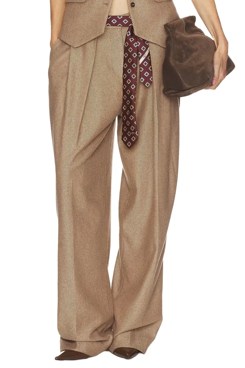Helsa Italian Herringbone Tomboy Trouser