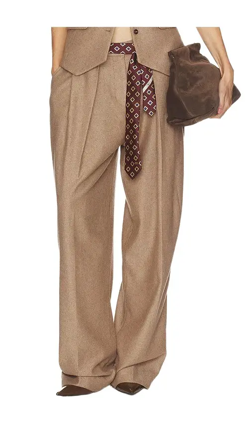 Helsa Italian Herringbone Tomboy Trouser