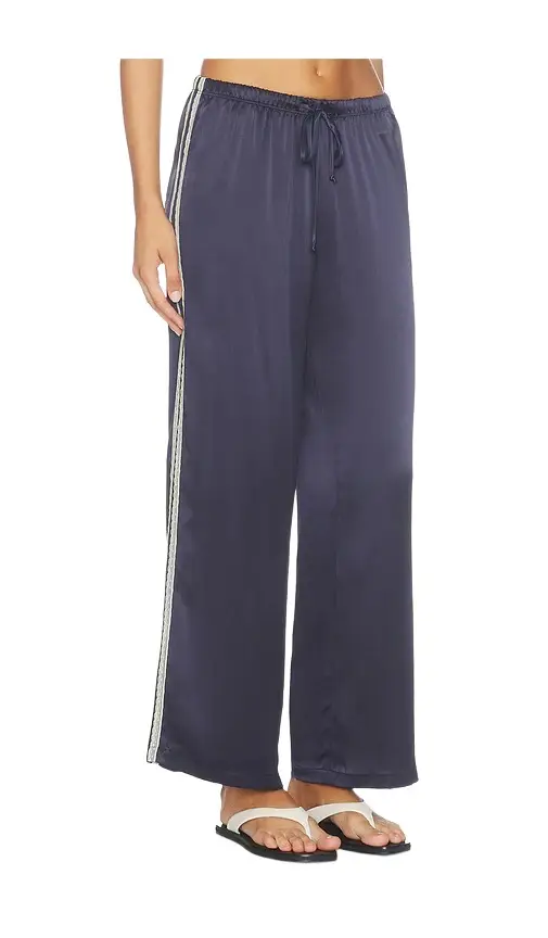 DONNI. The Silk Lace Stripe Crop Pant