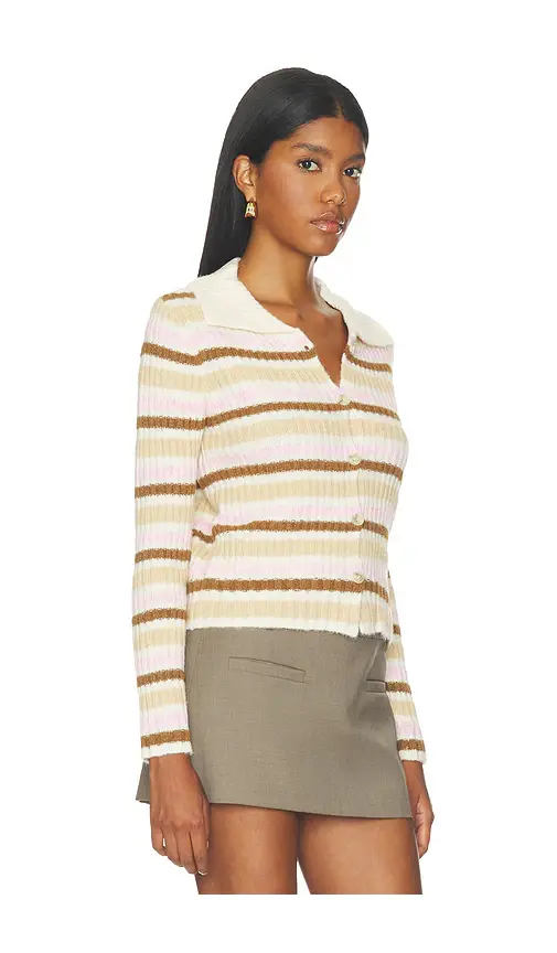 Zemeta Pink Maple Stripe Knit Cardigan | Thumbnail 2 Zemeta Pink Maple Stripe Knit Cardigan | Thumbnail 2