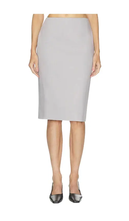 Wool Blend Knee Length Pencil Skirt