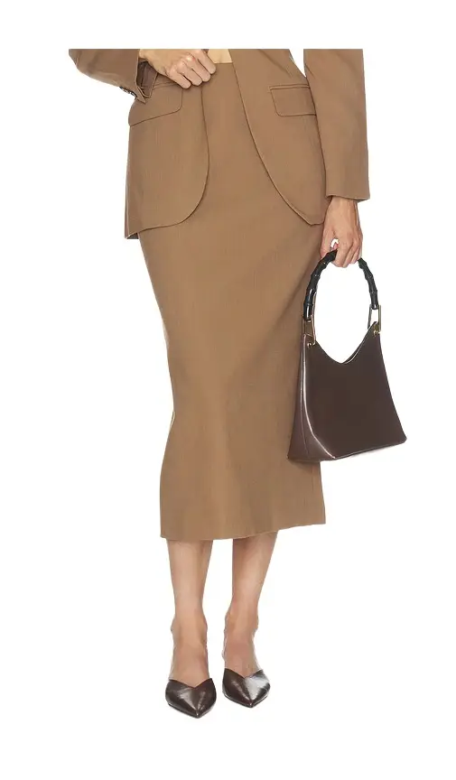 Wool Blend Pencil Skirt