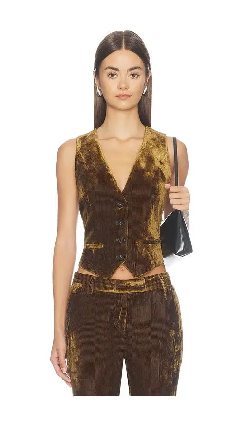 Courtney Zheng Silk Velvet Corduroy Vest