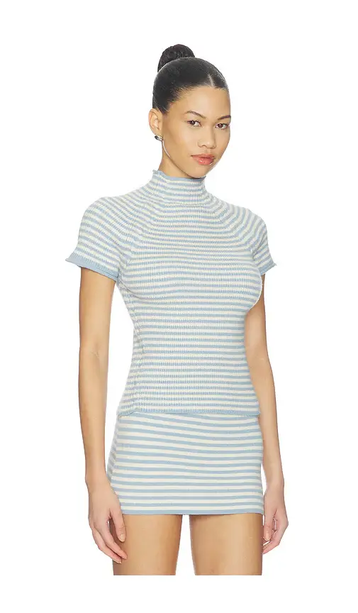 Frankies Bikinis Harmony Cloud Knit Mock Neck Tee | Thumbnail 2 Frankies Bikinis Harmony Cloud Knit Mock Neck Tee | Thumbnail 2