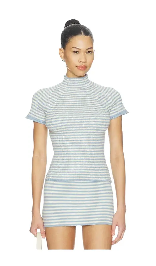 Harmony Cloud Knit Mock Neck Tee