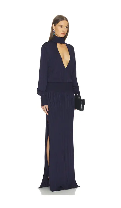 Helsa Justyine Mock Neck Knit Gown | Thumbnail 2 Helsa Justyine Mock Neck Knit Gown | Thumbnail 2