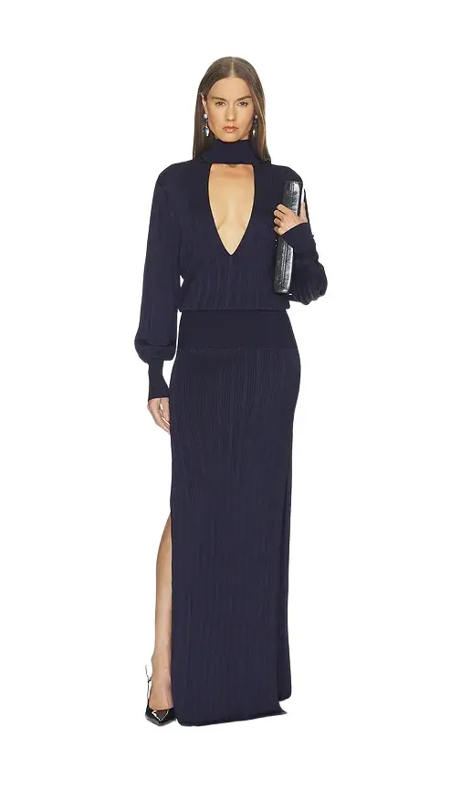 Justyine Mock Neck Knit Gown Justyine Mock Neck Knit Gown