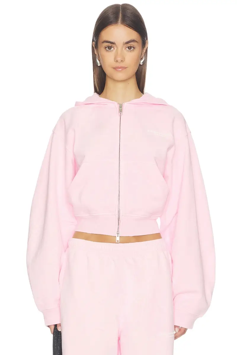 Alexander Wang Zip-up Hoodie with Logo Print