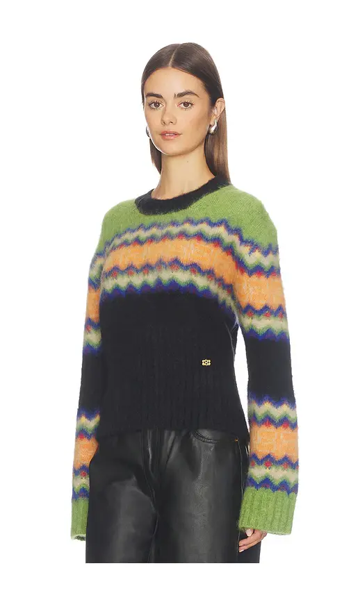 Ganni Brushed Alpaca Fairisle Sweater | Thumbnail 2 Ganni Brushed Alpaca Fairisle Sweater | Thumbnail 2