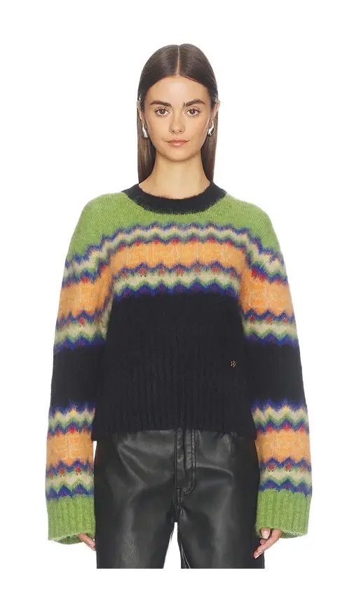 Ganni Brushed Alpaca Fairisle Sweater