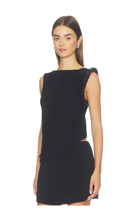 Alexander Wang Sleeveless Top With Hotfix Twist Drape | Thumbnail 2
