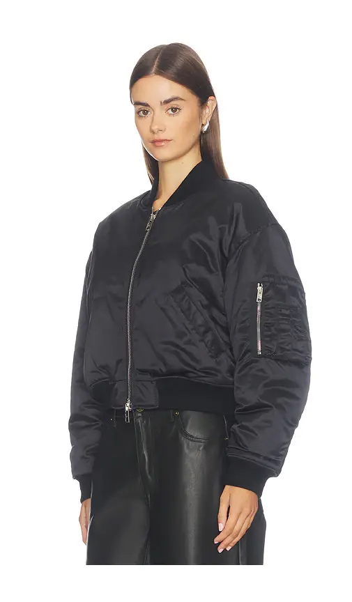 Alexander Wang Bomber Jacket with Faux Fur Lining | Thumbnail 2 Alexander Wang Bomber Jacket with Faux Fur Lining | Thumbnail 2
