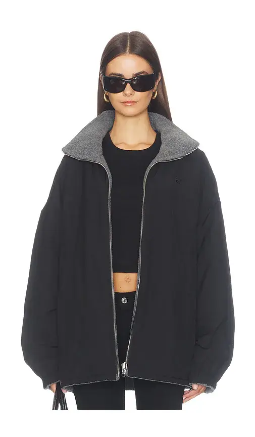 Alexander Wang Reversible Funnel Track Jacket with Fleece Lining | Thumbnail 2 Alexander Wang Reversible Funnel Track Jacket with Fleece Lining | Thumbnail 2