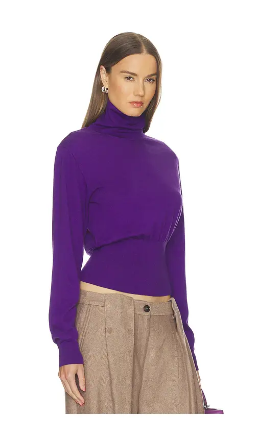 Helsa Thelka Shoulder Pad Knit Mockneck | Thumbnail 2 Helsa Thelka Shoulder Pad Knit Mockneck | Thumbnail 2