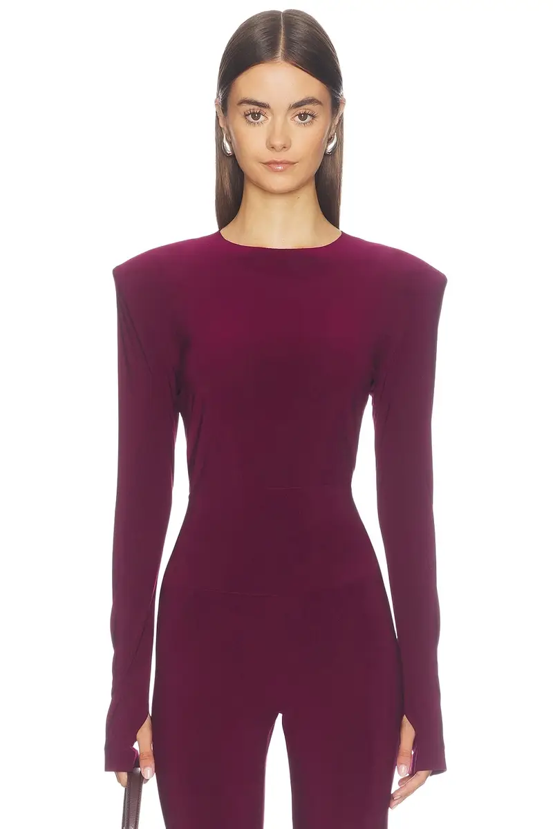 Shoulder Pad Long Sleeve Crew Top Shoulder Pad Long Sleeve Crew Top