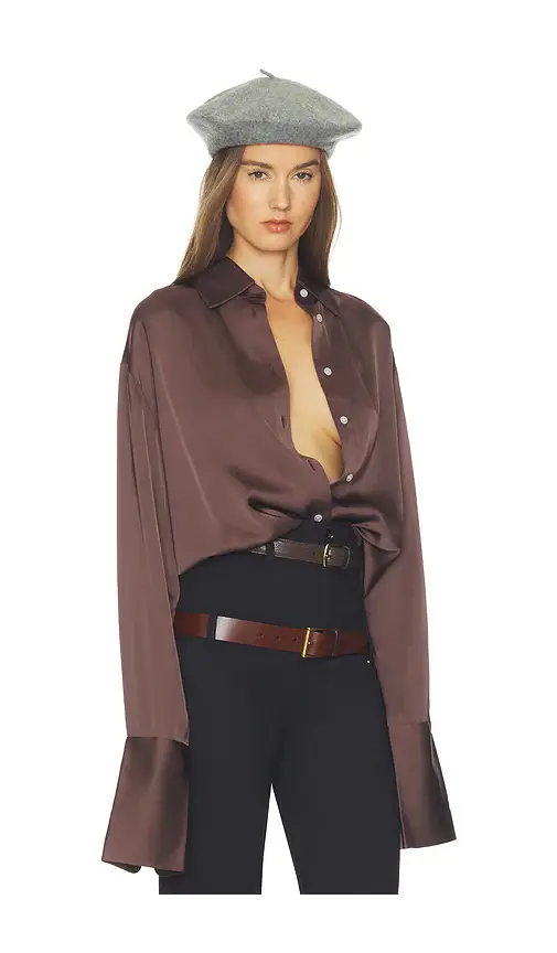 Helsa The Relaxed Satin Shirt | Thumbnail 2