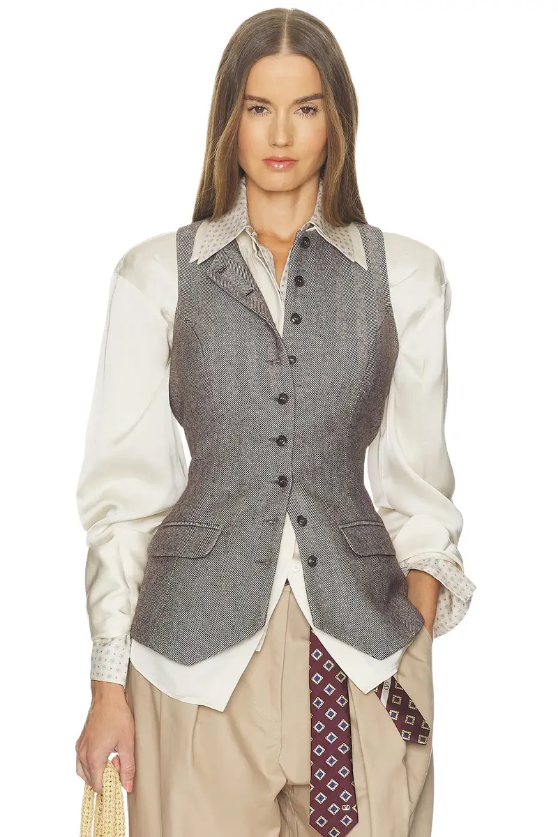 Helsa Italian Herringbone Waistcoat