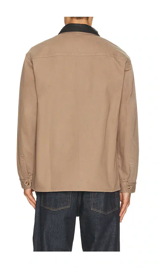 Palmes Twill Leather Collar Overshirt | Thumbnail 2