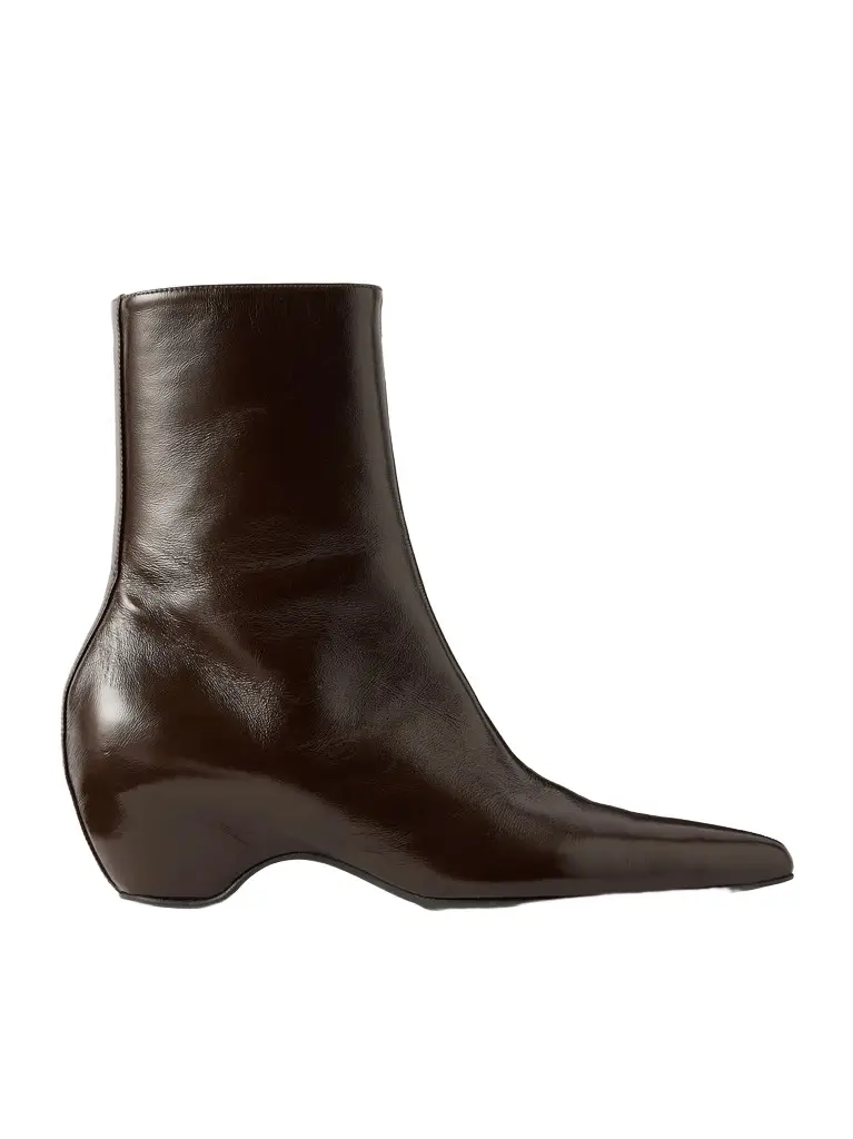 Khaite Sybil leather ankle boots