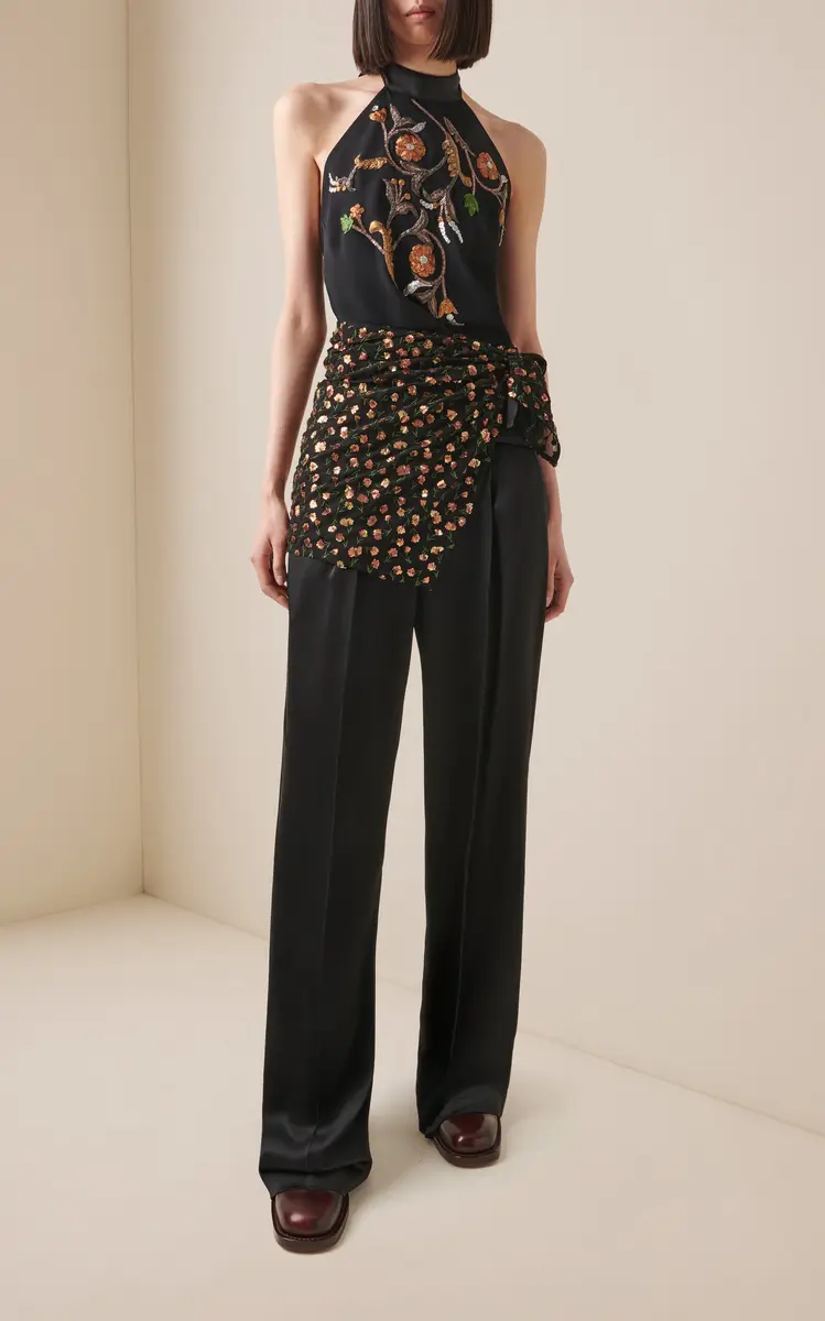 Dries Van Noten Carfys Embellished Wrapped Top | Thumbnail 4