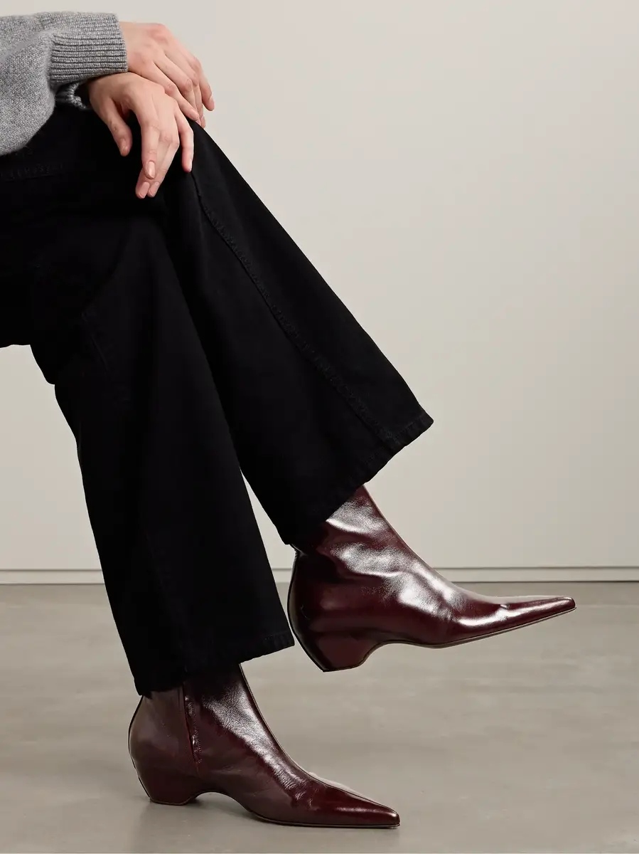 Khaite Sybil glossed-leather ankle boots | Thumbnail 2 Khaite Sybil glossed-leather ankle boots | Thumbnail 2