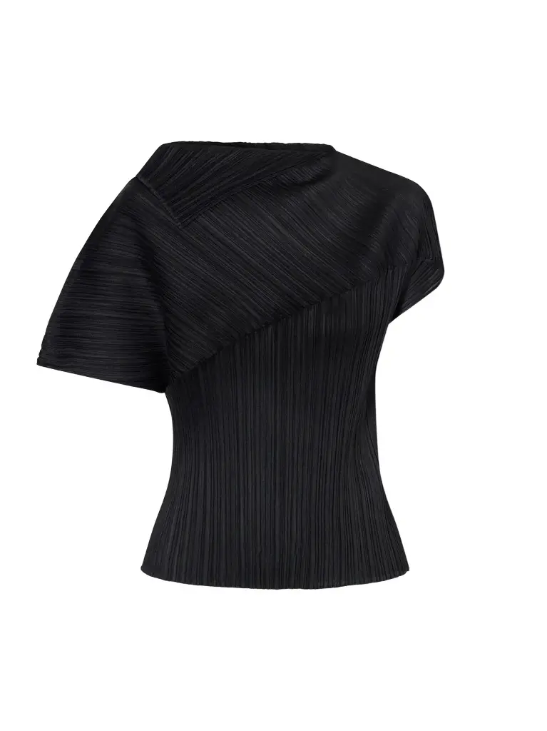 Pleats Please Issey Miyake Leap plissé blouse - black - One Size