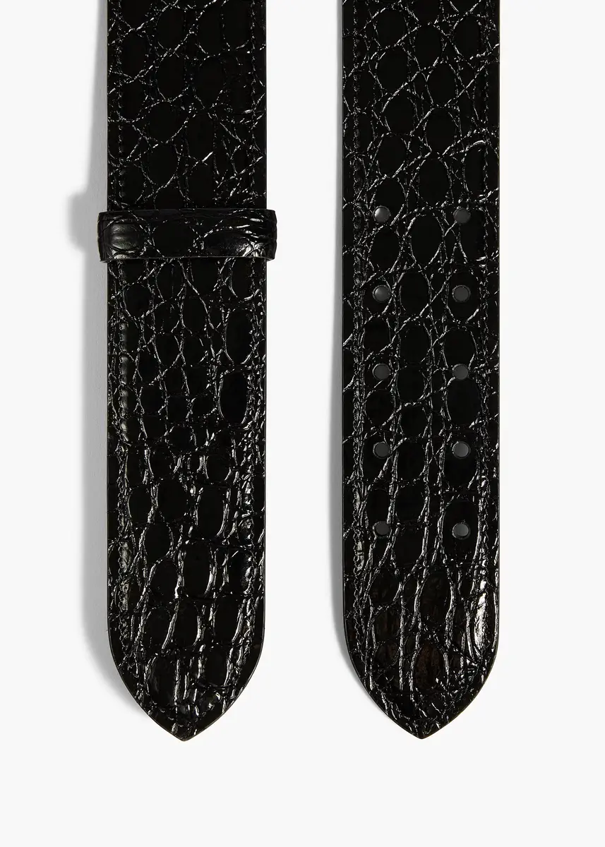 Khaite Theo Waist Belt in Black Croc-Embossed Leather | Thumbnail 2 Khaite Theo Waist Belt in Black Croc-Embossed Leather | Thumbnail 2