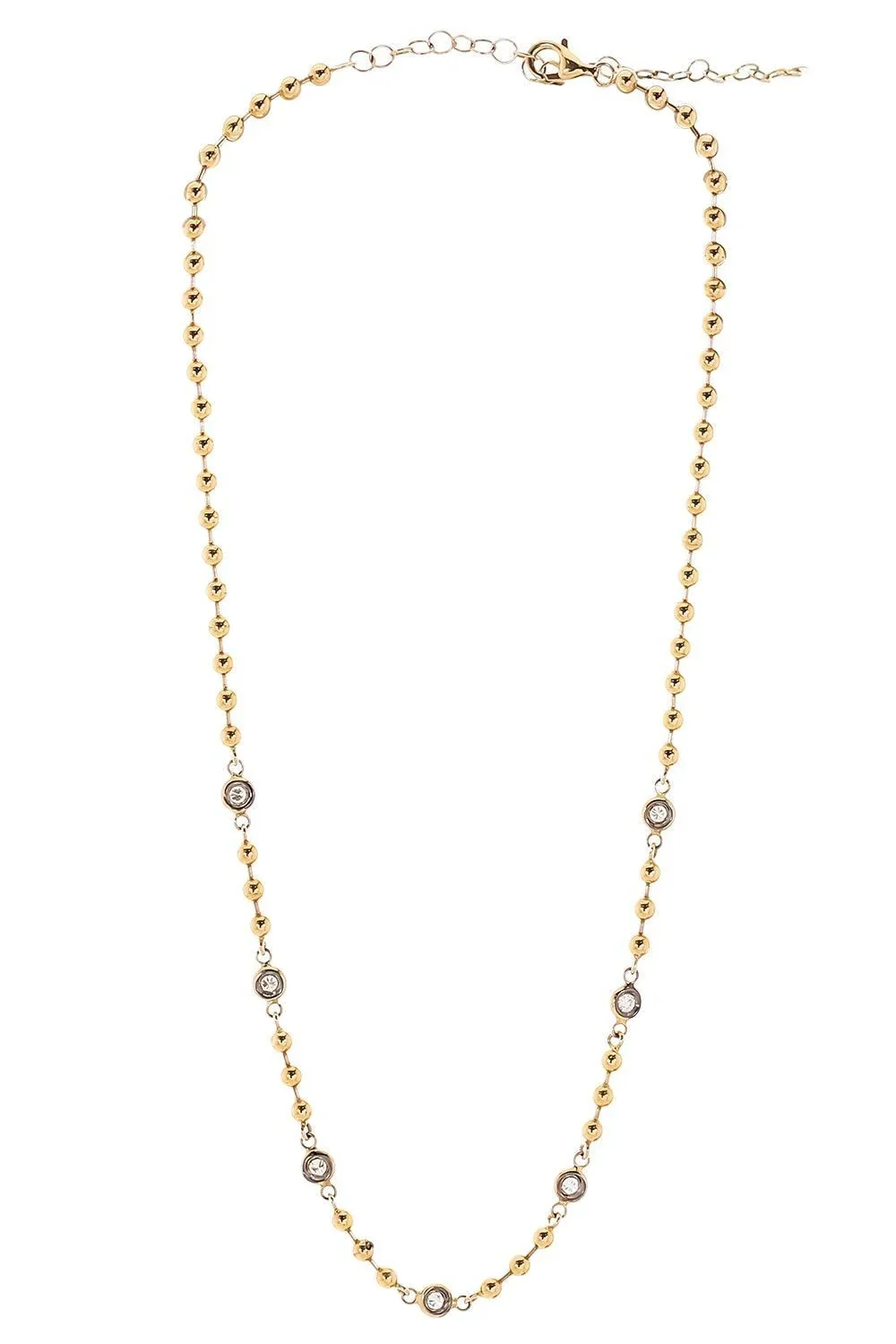 SOFIA LAROUSSI Diamond Ball Station Chain Necklace