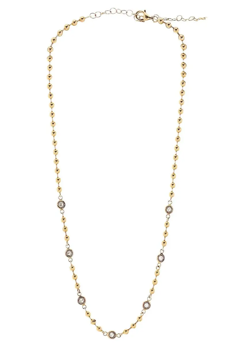 Diamond Ball Station Chain Necklace Diamond Ball Station Chain Necklace