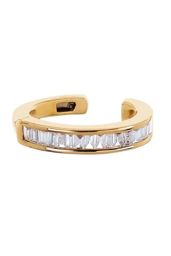 Diamond Channel Set Baguette Ear Cuff Diamond Channel Set Baguette Ear Cuff