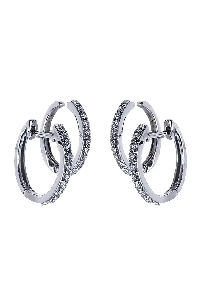 Diamond Double Illusion Hoop Earrings Diamond Double Illusion Hoop Earrings